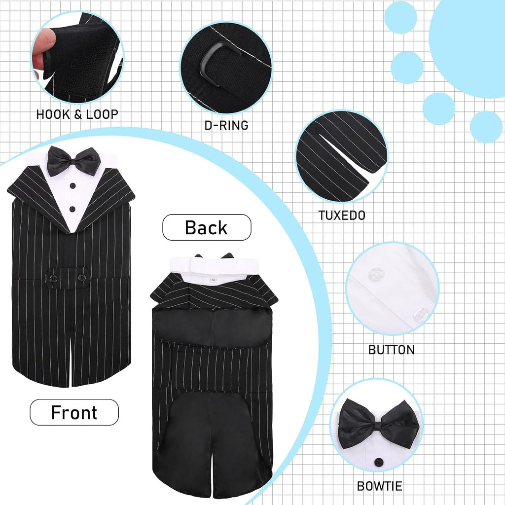 Dog Tuxedo for Large Dogs, Dog Suit and Bandana Set, Dog Costume Outfit