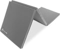 ProsourceFit Tri-Fold Folding Thick Exercise Mat 6’x2’ with Carrying Handles for MMA, Gymnastics Core Workouts, Grey