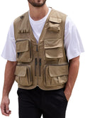 Yimoon Mens Utility Fishing Vest Lightweight Safari Cargo Vest