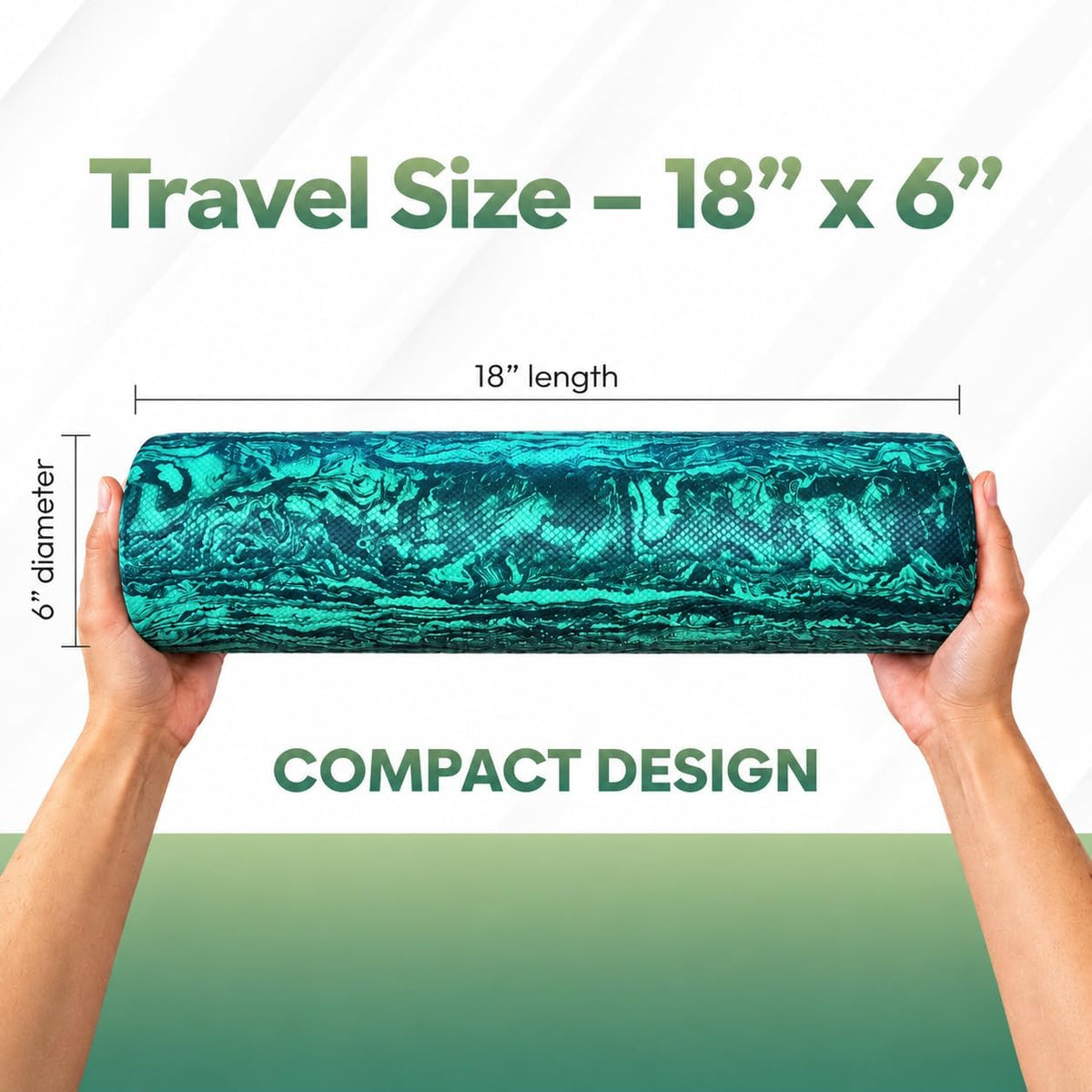 Soft Density Foam Roller Travel Size 18 x 6 Inch for Yoga & Exercise