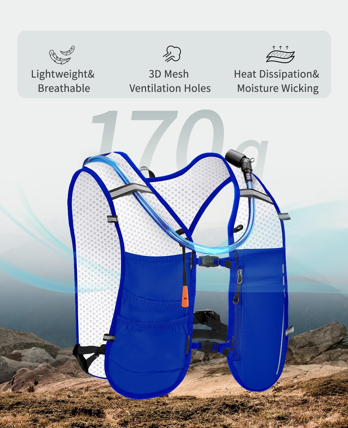 ECOHUB Lightweight Hydration Vest Water Backpack with 2L Water Bladder
