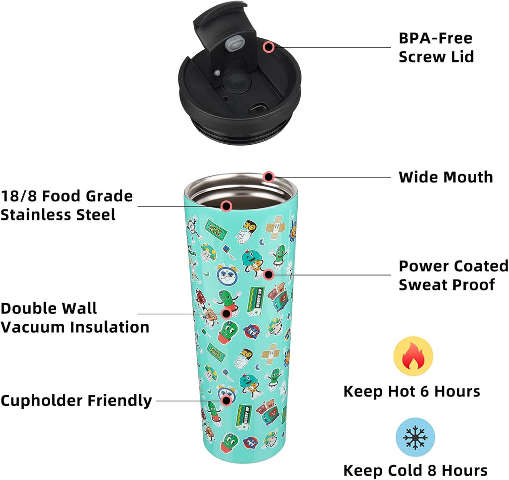 BJPKPK 30 oz Coffee Tumbler with Straw, Insulated Stainless Steel Cup