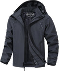 Outdoor Men's Waterproof Raincoat Windbreaker Lightweight Rain Jacket with Detachable Hood