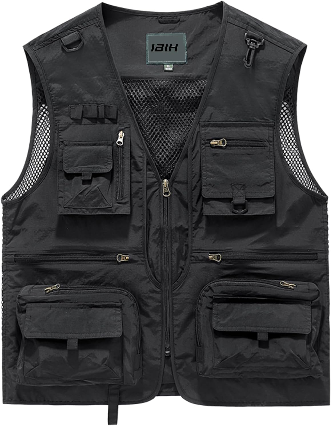 Mens Outdoor Vest Breathable Quick-Dry Fishing Vest Camping Hiking Lightweight Vest with Multi-Pocket
