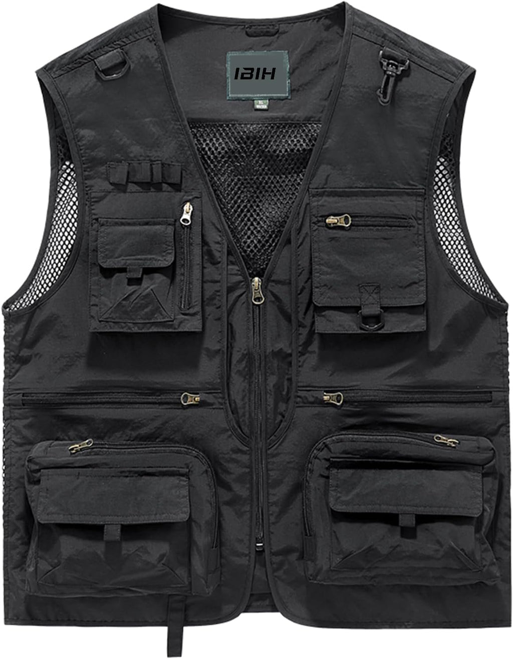 Mens Outdoor Vest Breathable Quick-Dry Fishing Vest Camping Hiking Lightweight Vest with Multi-Pocket