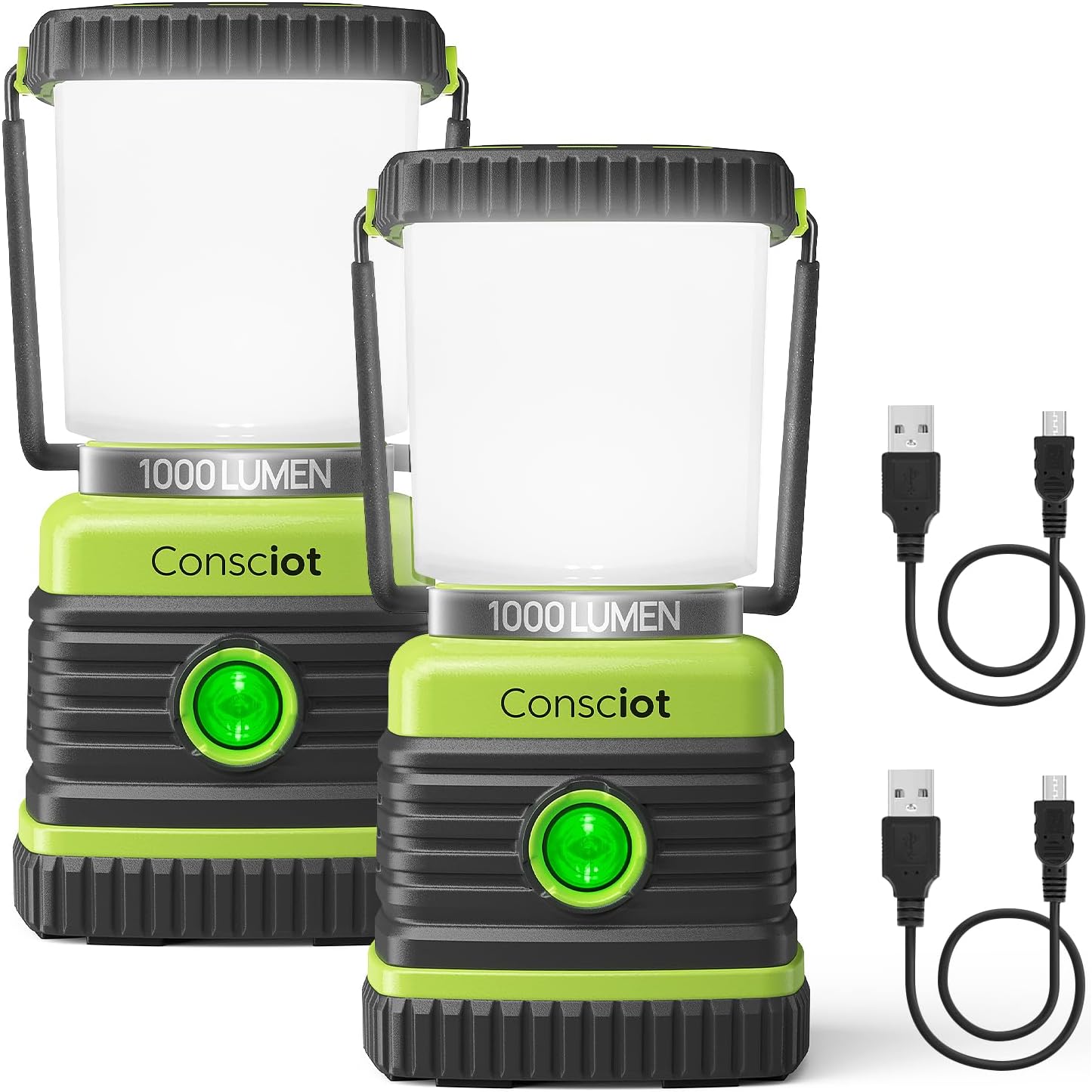 Consciot 1000LM LED Camping Lantern Rechargeable, 4 Light Modes, Dimmable