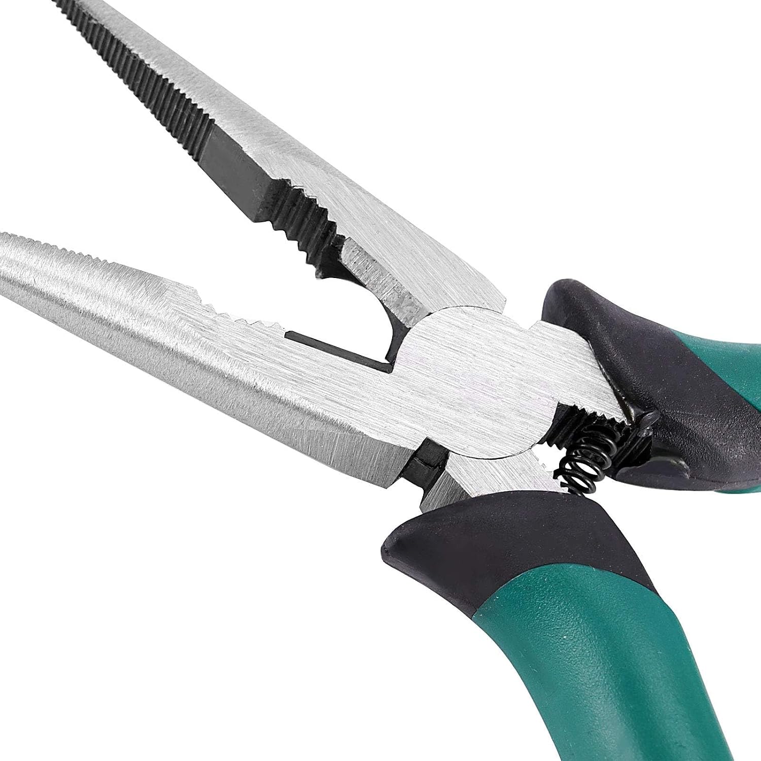 8 PCS 6.3 Inch Spring Needle Nose Pliers, Heavy Duty Steel Nose Side Cutting Pliers Nonslip Rubber Handle Wire Cutter for Crimping Looping Shearing