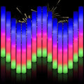 30pcs Foam Light up Sticks Bulk, Glow in the Dark Party Supplies with 3 Flashing Modes, Glow Wands for Birthday, Wedding, Concert, Outdoor Camping, Raves Foam Sticks