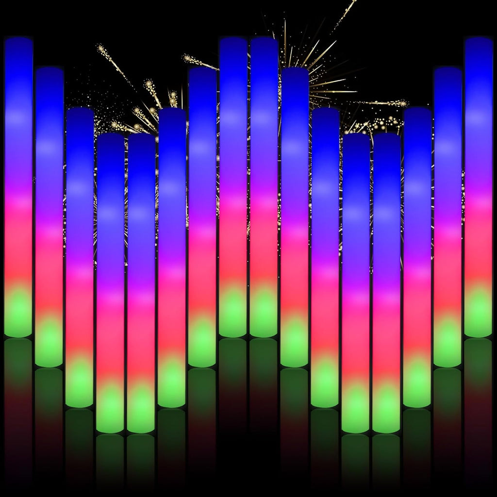 58PCS LED Foam Glow Sticks Bulk, Foam Light up Sticks 3 Modes Flashing Glow in the Dark Light up Party Favors Supplies for Birthday, Wedding, Raves, Concert Foam Glow Sticks
