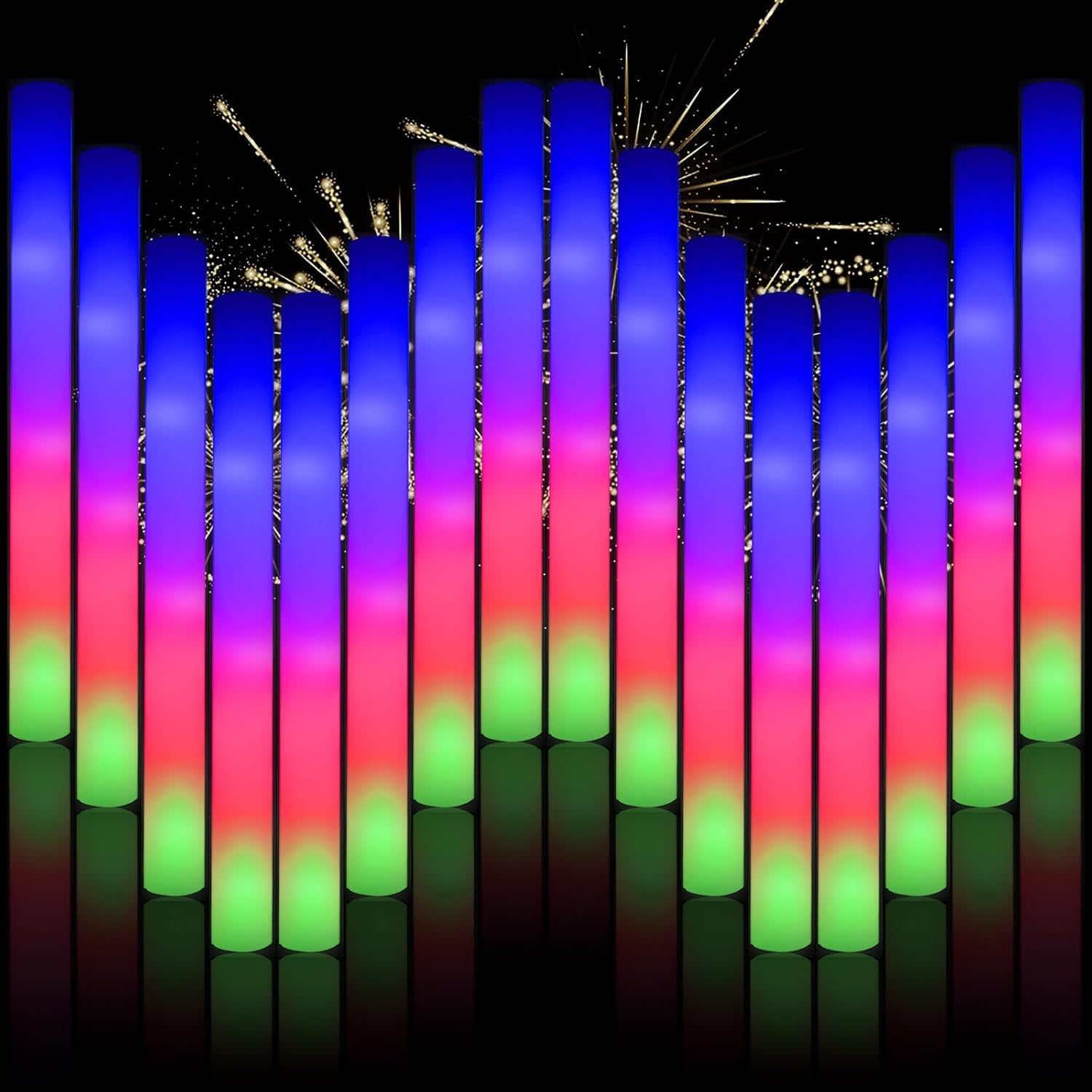 202PCS Glow Foam Sticks Bulk,LED Foam Sticks 3 Modes Flashing Glow in the Dark Light up Party Favors Supplies for Birthday, Wedding, Raves, Co