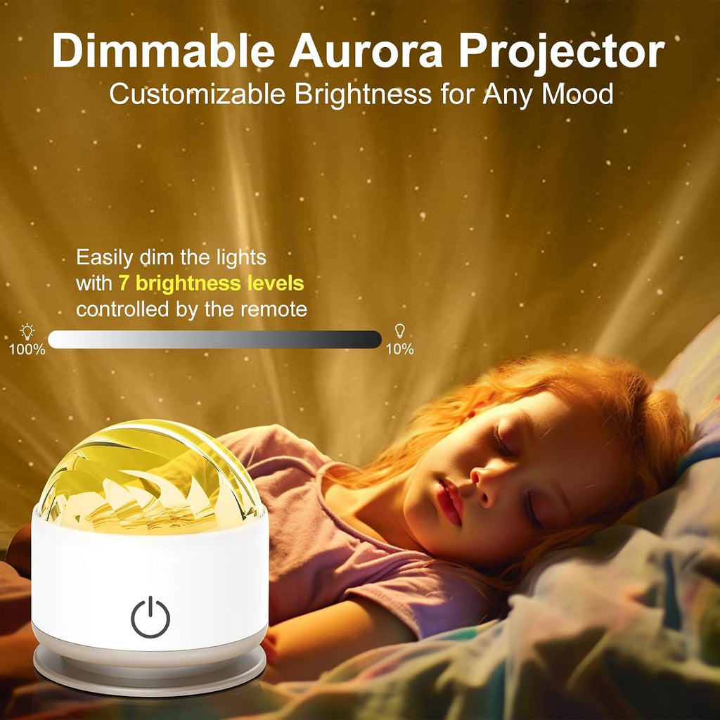 HUMIIEYE Northern Light Projector, Battery Operated Aurora Night Light, 16 Colors Galaxy Lamp Ocean Wave Ceiling Projector Mood Ambient Lighting for Bedroom Party Adults Kids Room Toddler Girl Gift