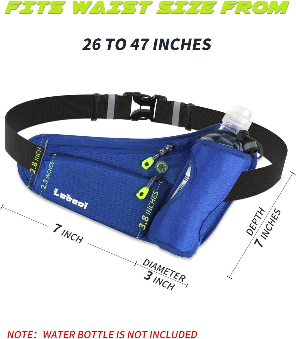 Labeol Running Belt, Waterproof Hydration Belt with Water Bottle Holder