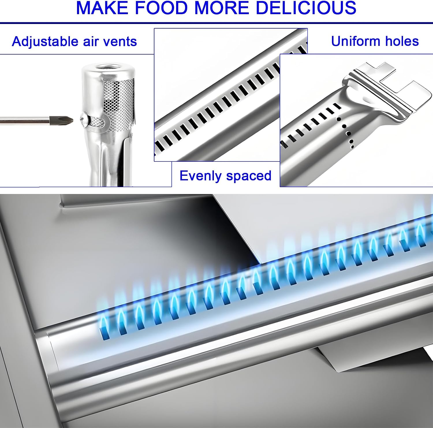 Genesis Grill Parts for Weber E310 E320 E330 EP310 EP320 EP330, 17.5” Flavorizer Bars 7620 Heat Deflector 7622 Burner Tube 62752 for Weber Genesis 300, Replacement Parts for Weber Accessories