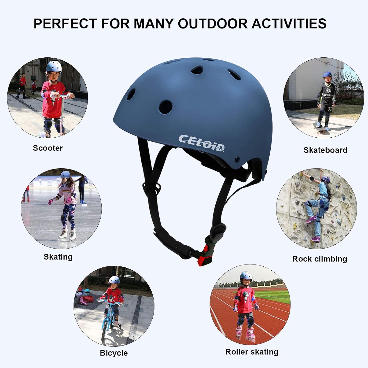Kids Bike Skateboard Helmet Pad Set,Toddler Cyling Protective Gear Knee & Elbow Pads Wrist Guards for 5-8-10-12-14-16 Years Girls Boys Bicycle Scooter Roller Skate Inline Skating Rollerblading