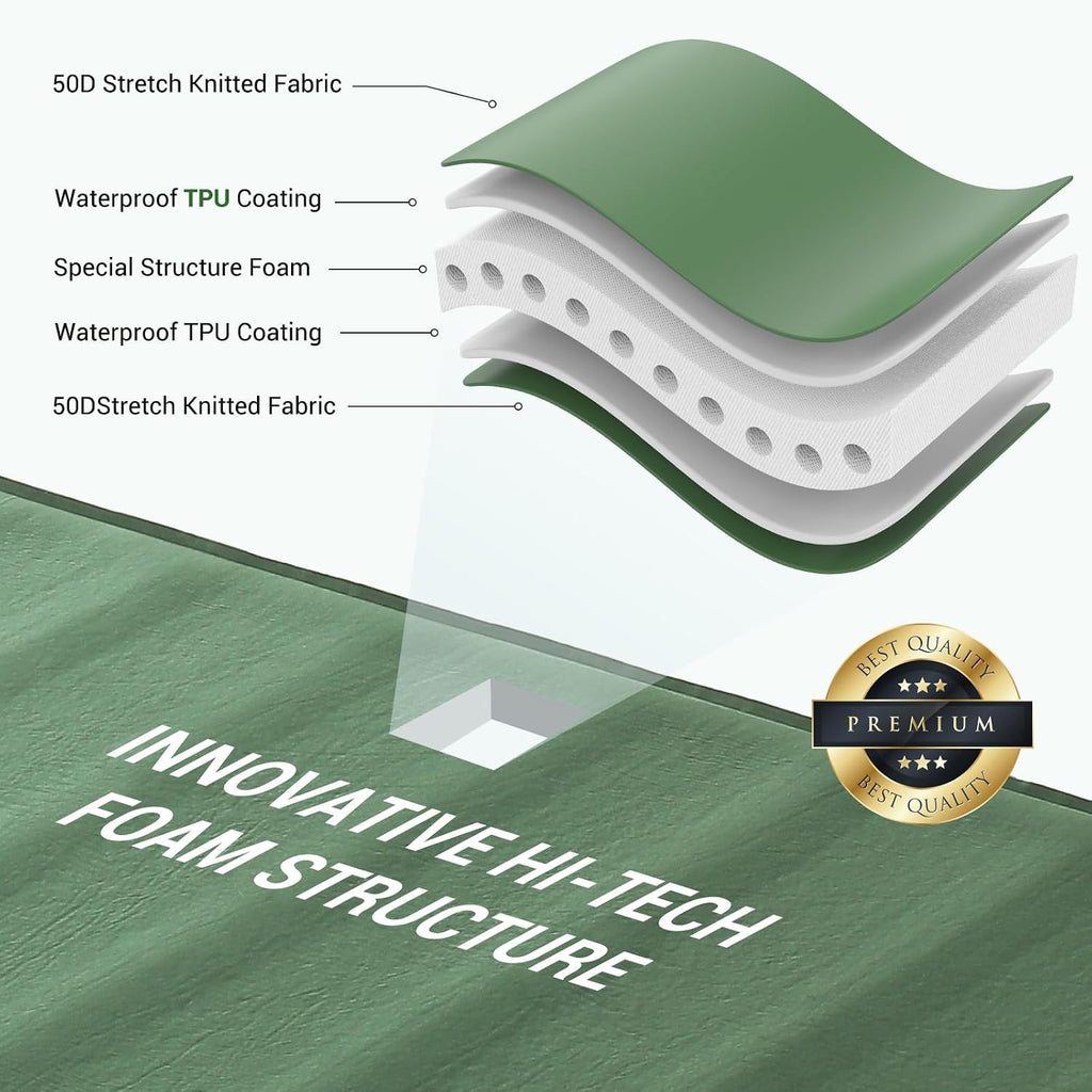 Elegear Air & Foam Self Inflating Sleeping Pad with Electric Pump 4" Full