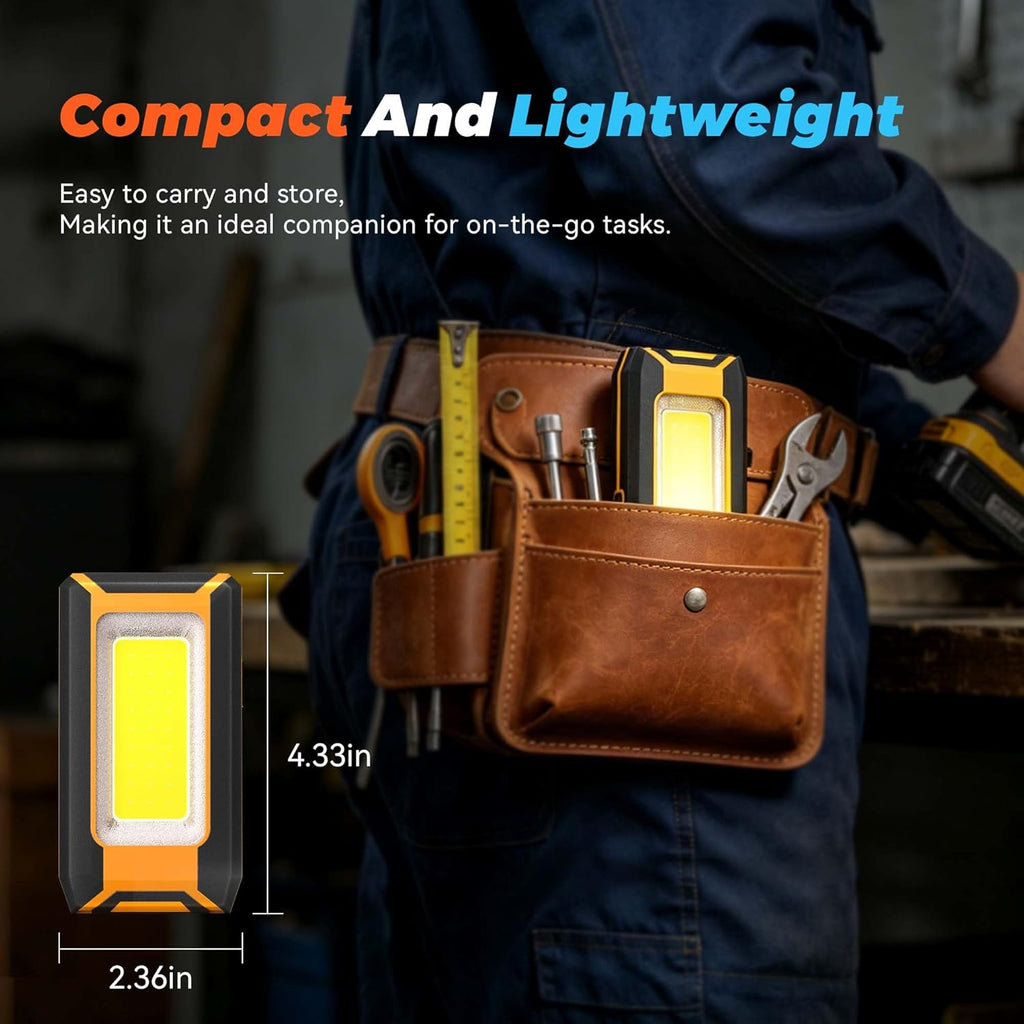 innofox 2-Pack LED Rechargeable Magnetic Work Light 1500 Lumens, Hanging Hook with 3 Modes, LED Work Light for Car Repair, Camping, and Hurricane Use