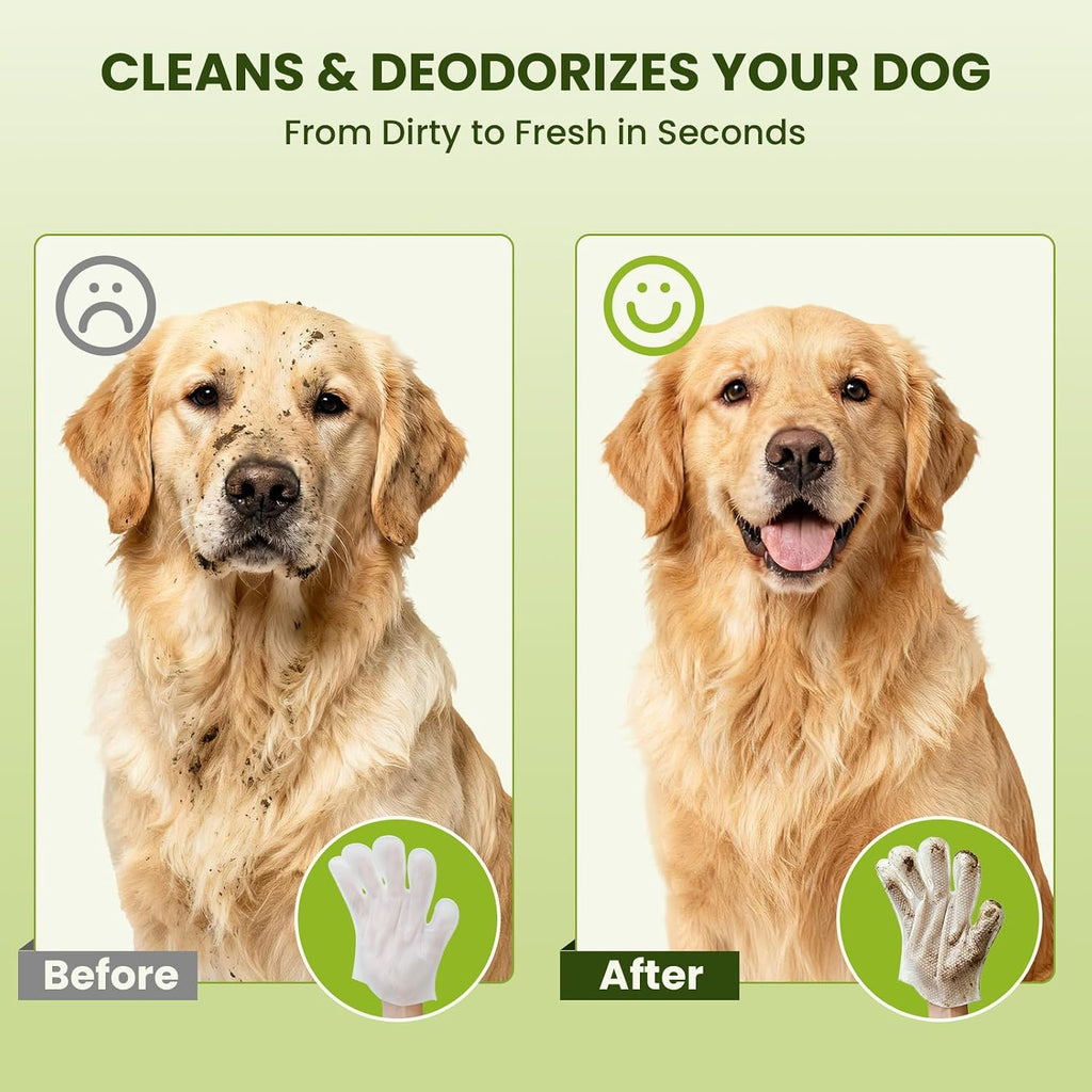 PawSono 36PCS Hypoallergenic Pet Glove Wipes for Dogs, Cats & Small Animals