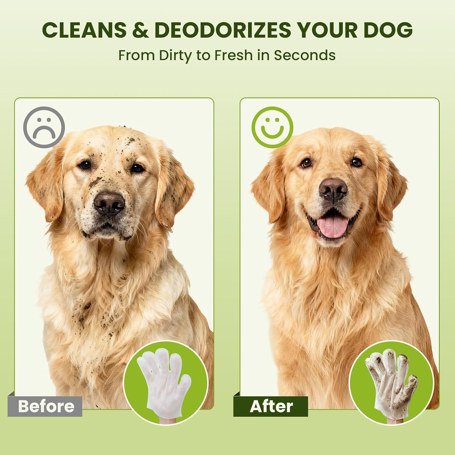 PawSono 36PCS Hypoallergenic Pet Glove Wipes for Dogs, Cats & Small Animals