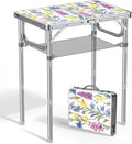 Anbte 2ft Small Folding Table, 3 Adjustable Height for Camping, 24" x 16"