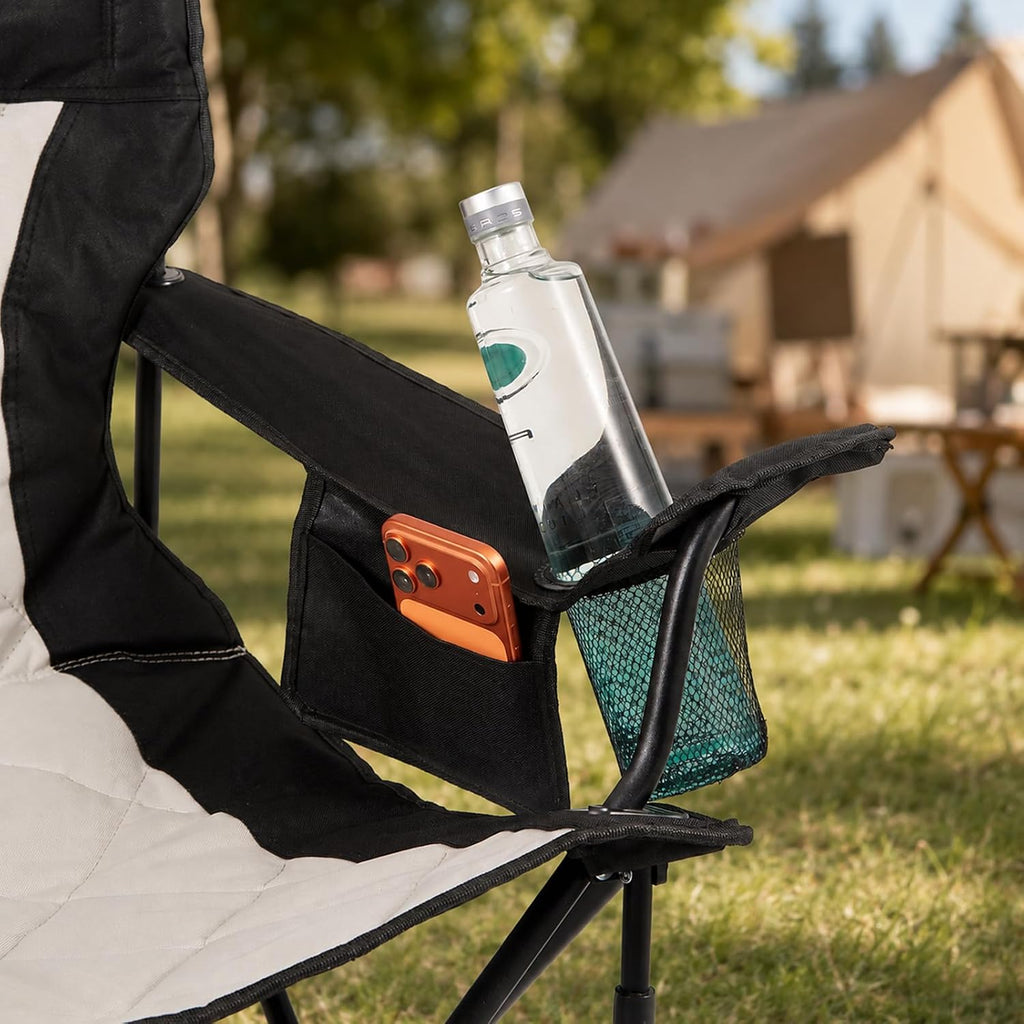 Heavy Duty Camping Chair for Adults, Padded Folding, 330LBS