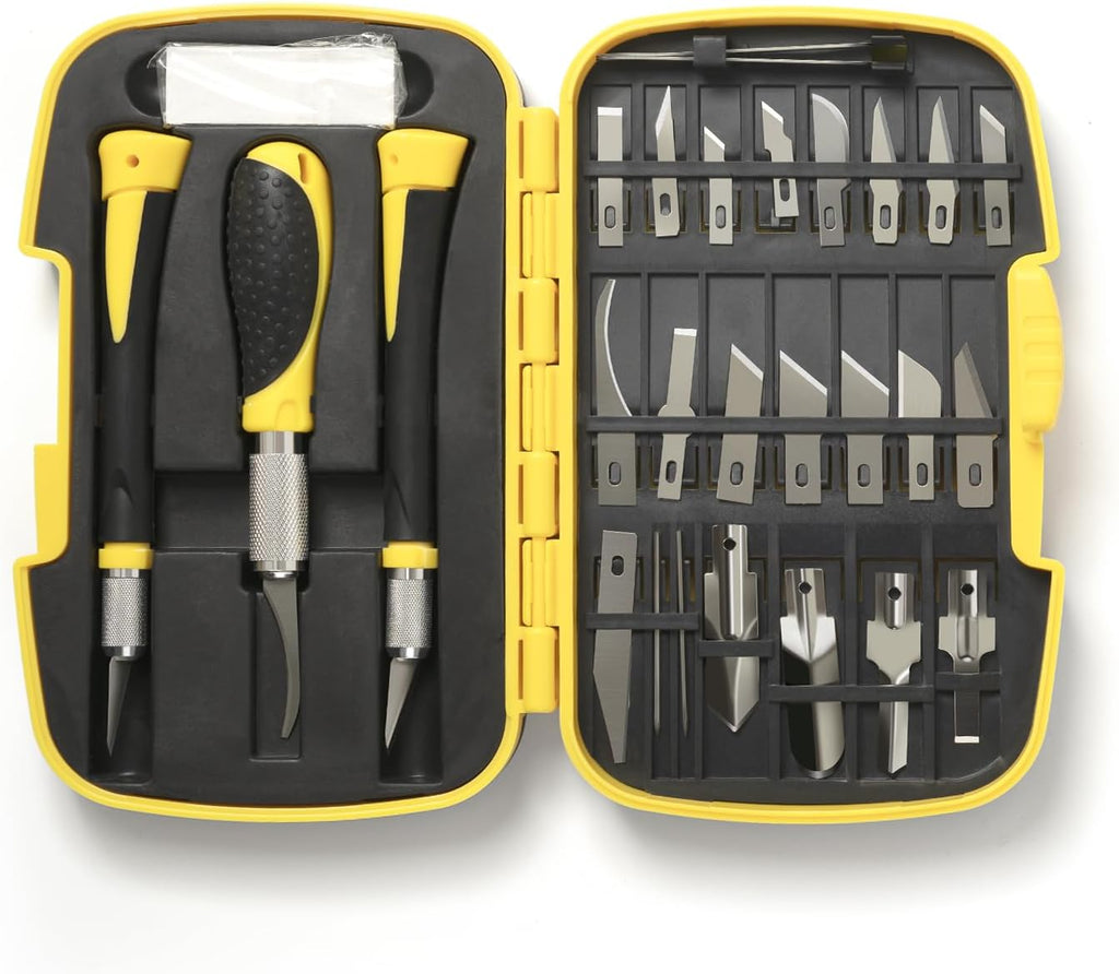 Precision Craft, Hobby, and Exacto Knife Set for Artistic, Scrapbooking, Stencil, Architectural Modeling, Woodworking, and Leatherworking projects - Perfect for Precision Cutting (29pcs)