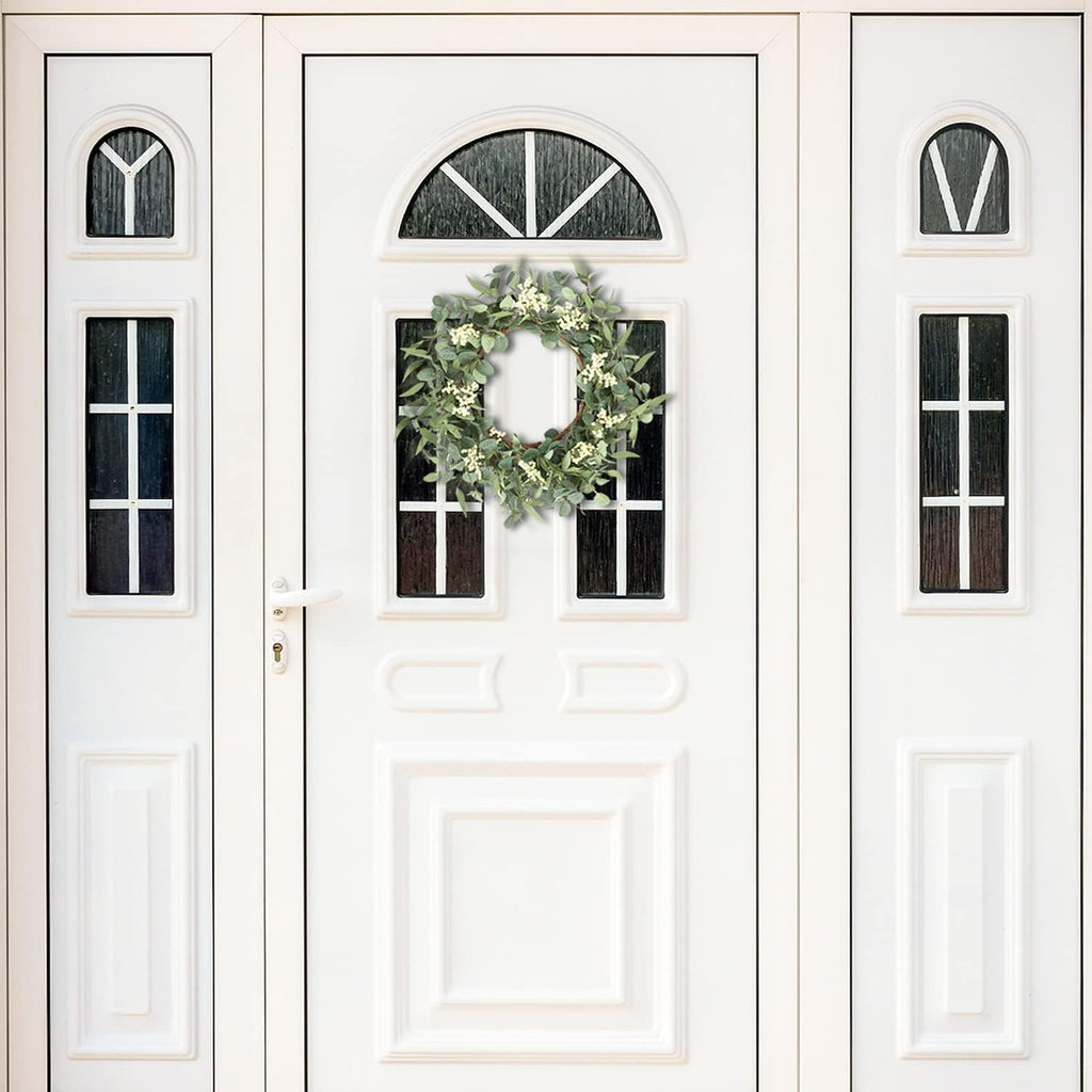 Pinkpum 20'' Eucalyptus Wreath for Front Door Porch Decor, Spring Summer
