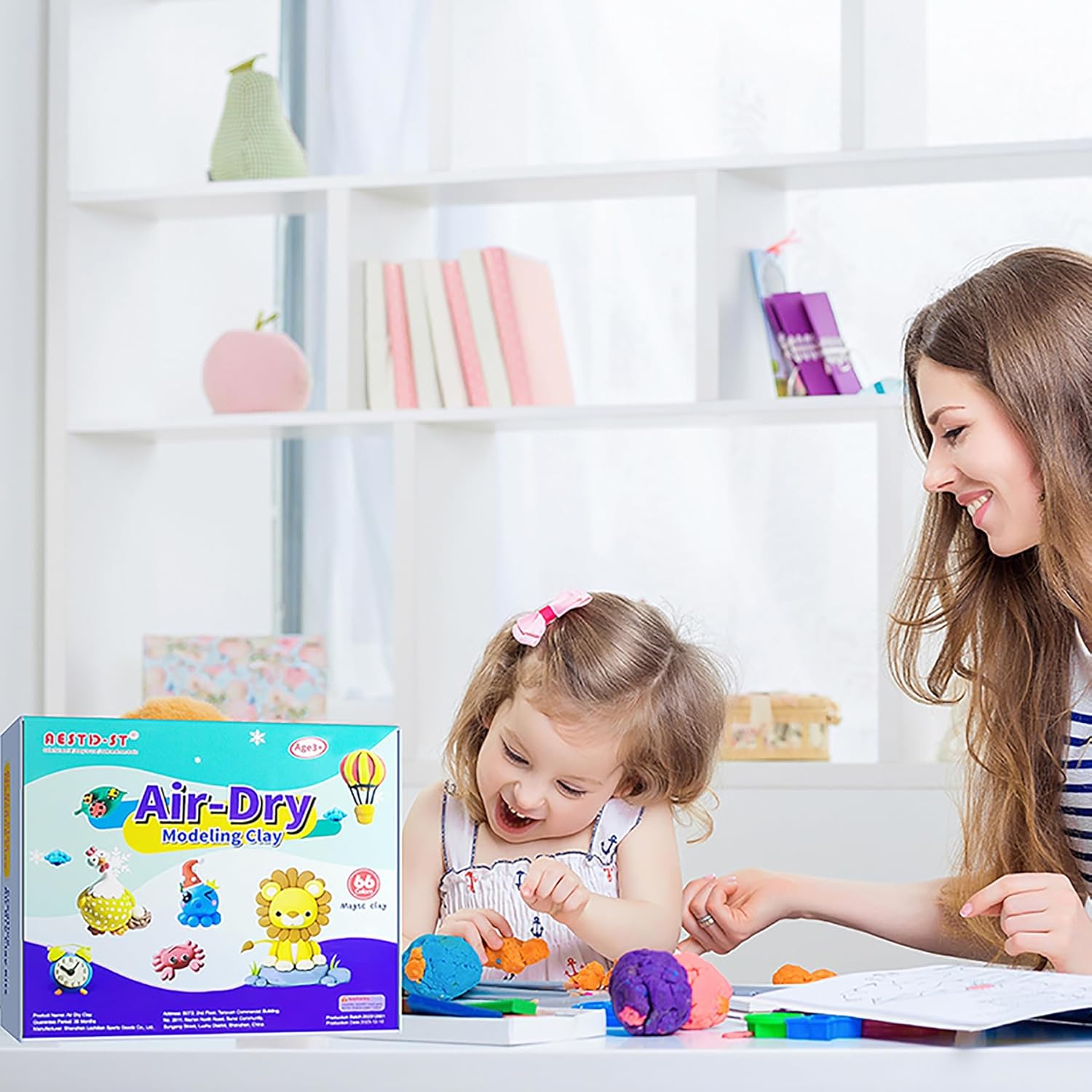 Aestd-ST Air Dry Clay 66 Colors, Modeling Clay for Kids, DIY Magic Clay