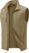 MAGCOMSEN Men's Lightweight Softshell Vest Outerwear Fleece Golf Running