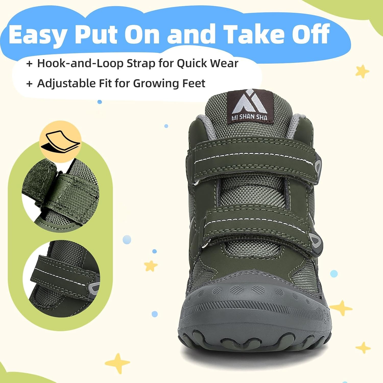 Mishansha Kids Hiking Boots for Boys Girls Water-Resistant Non-Slip