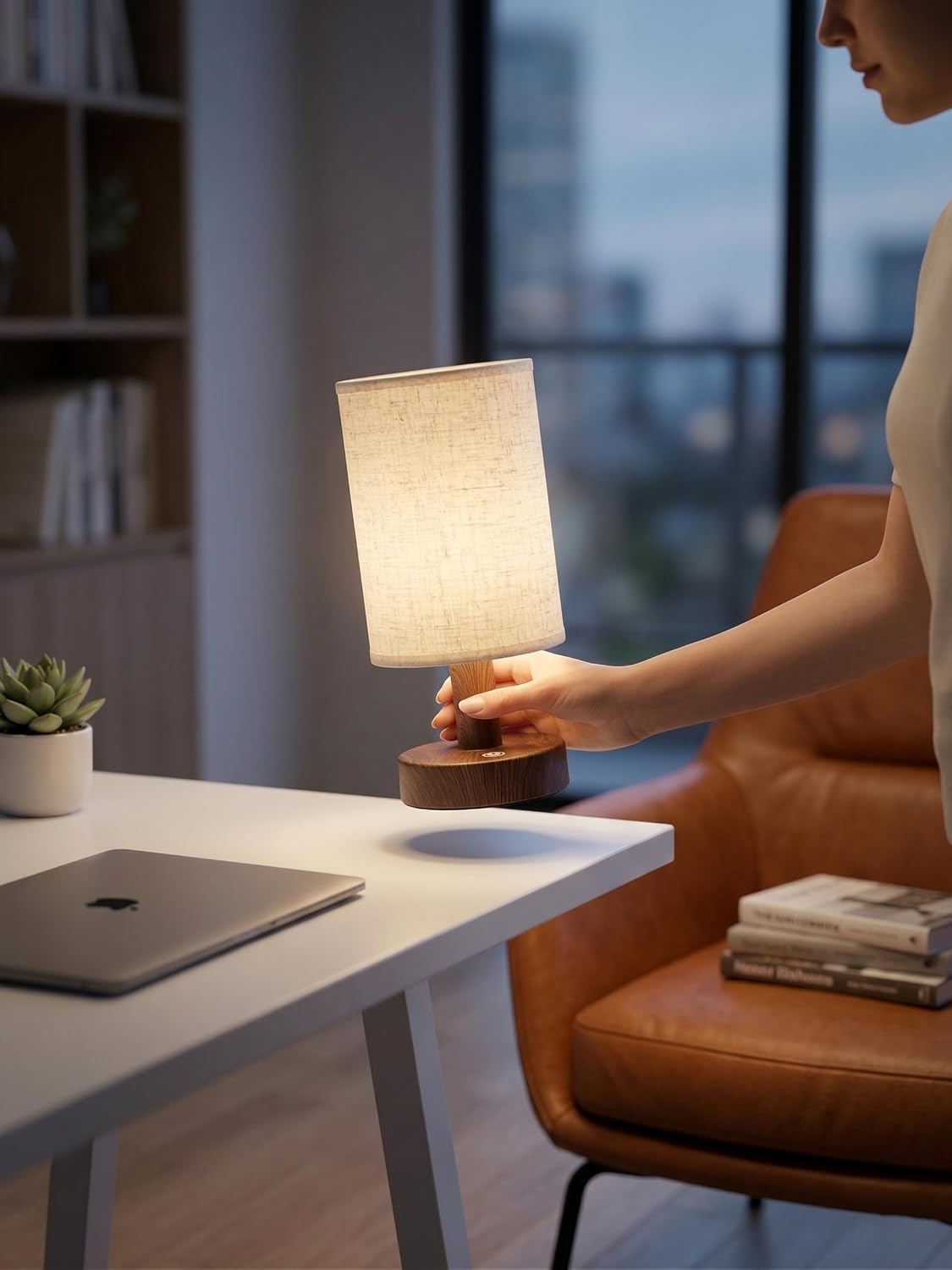 Rechargeable Cordless Table Lamp – 4000mAh Battery Bedside Lamp, Mini Touch Control Dimmable LED Light with 3 Color Modes, Portable Night Light for Bedroom, Dorm, Living Room, Desk, Sofa Side