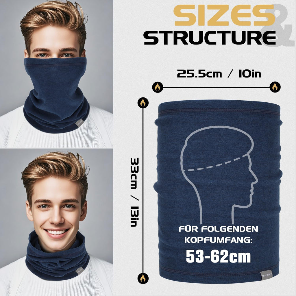 YANIKY Neck Gaiter Winter Neck Warmer for Men & Women Windproof Face Mask for Cold Weather Breathable Ski Face Cover Scarf