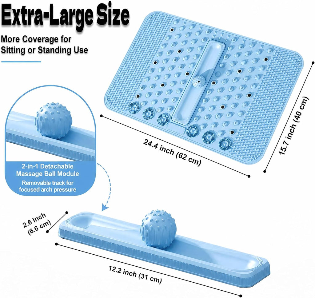 Soft TPR Extra Large Acupressure Foot Massage Mat With Removable Ball