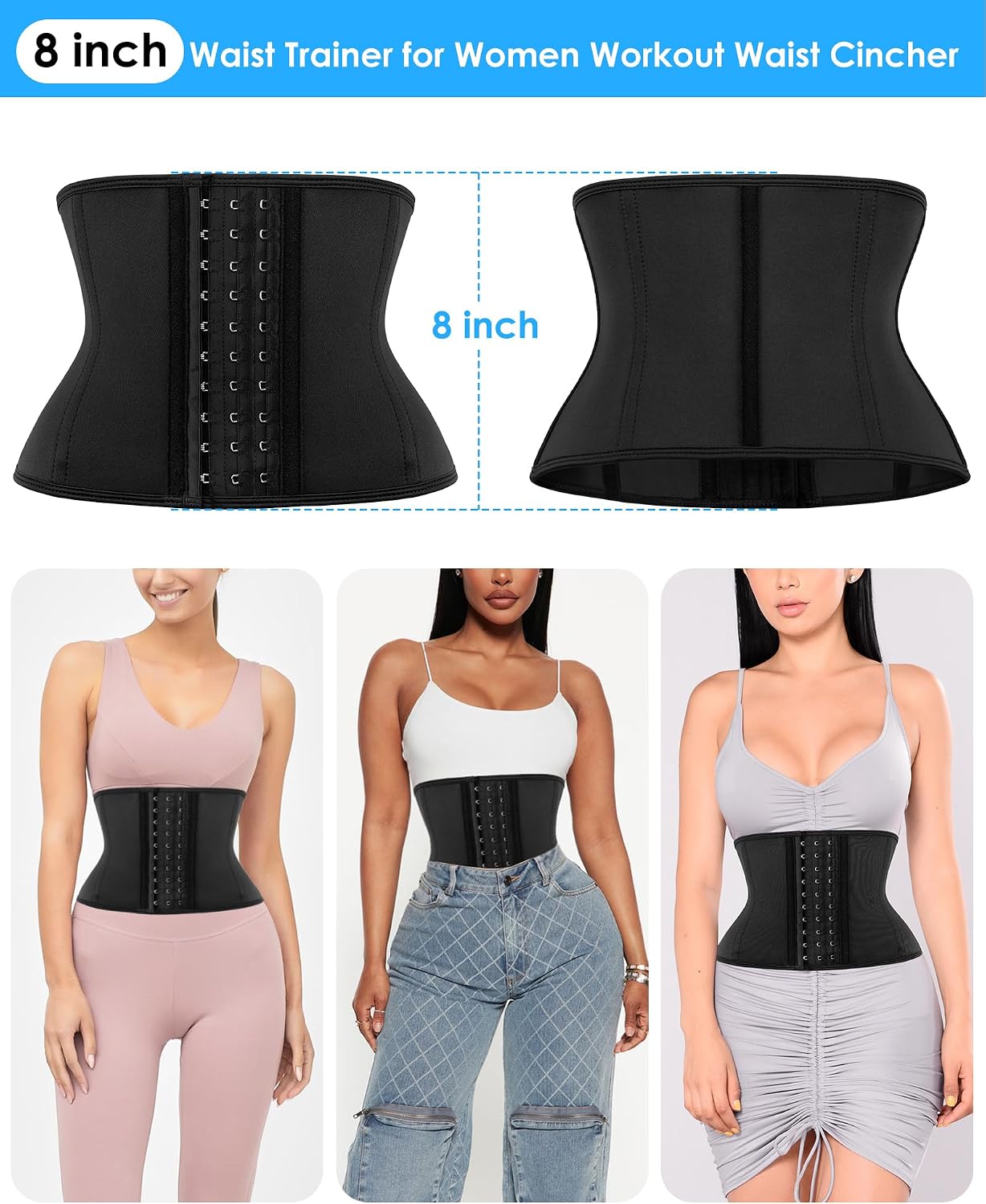 Short Torso Waist Trainer for Women Faja Body Shaper