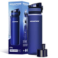 AQUAPHOR City Water Filter Bottle 17 oz | Reusable & Portable Filtered Water Bottle | BPA-Free | Perfect for Camping, Travel, Indoor & Outdoor Use | Navy Blue