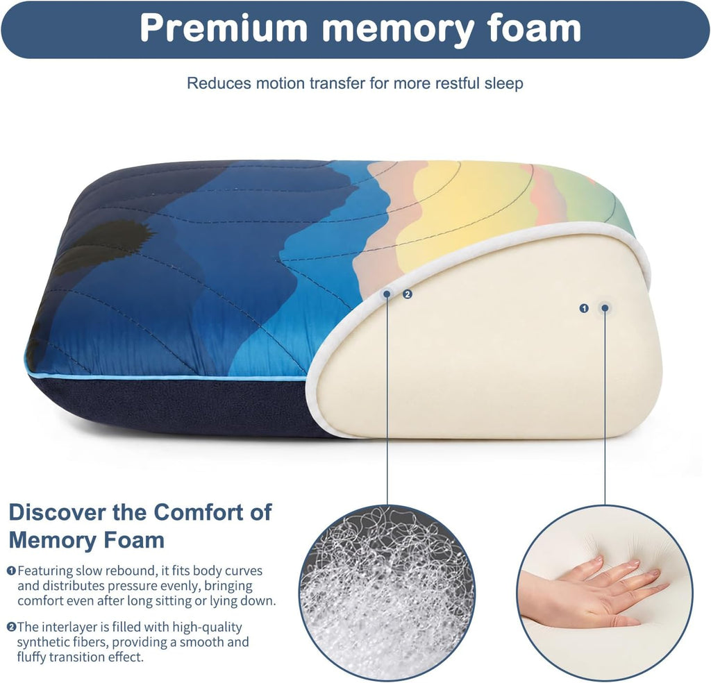 Camping Pillow Memory Foam Travel Pillow Packable Backpacking