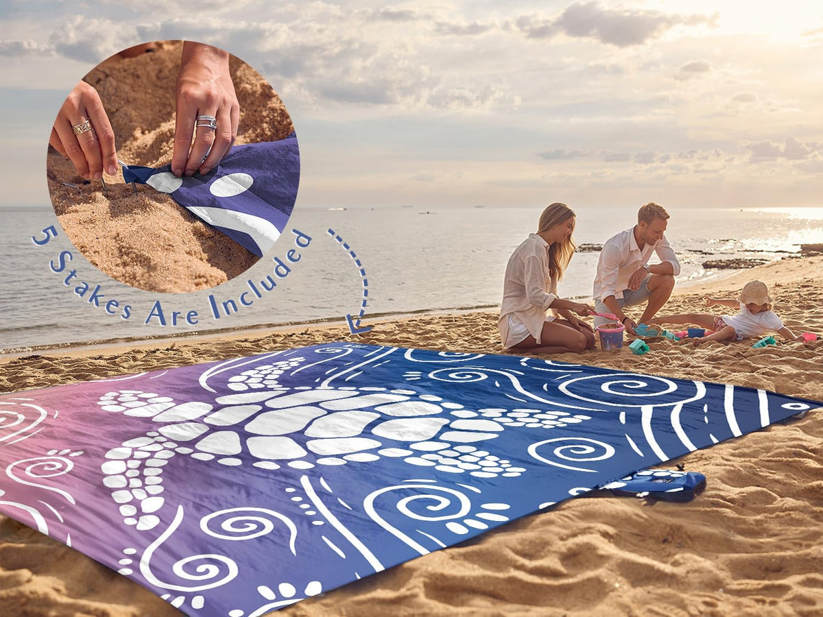WEKAPO Beach Blanket Waterproof Sandproof Oversized Extra Large Sand Free