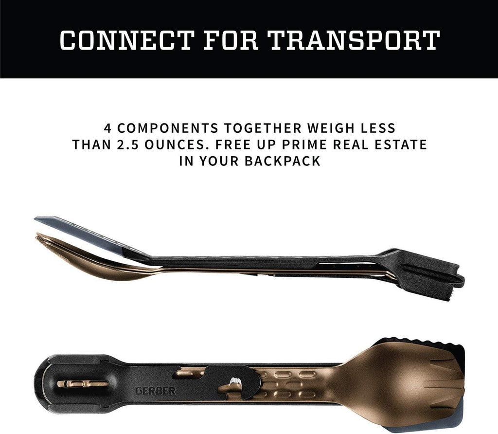 Gerber ComplEAT Camping Cutlery Utensils Set, Spoon, Fork, Burnt Bronze