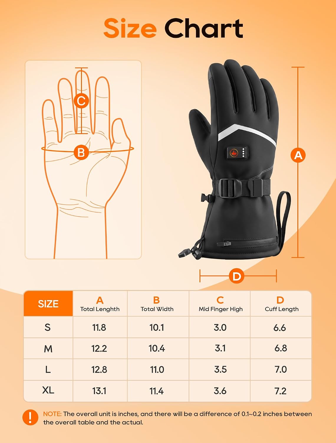 Heated Gloves, Rechargeable Heated Gloves for Men Women, Waterproof Electric Heating Ski Gloves with Touchscreen for Cold Weather Motorcycle Skiing Snowboarding Hiking Hunting Gifts