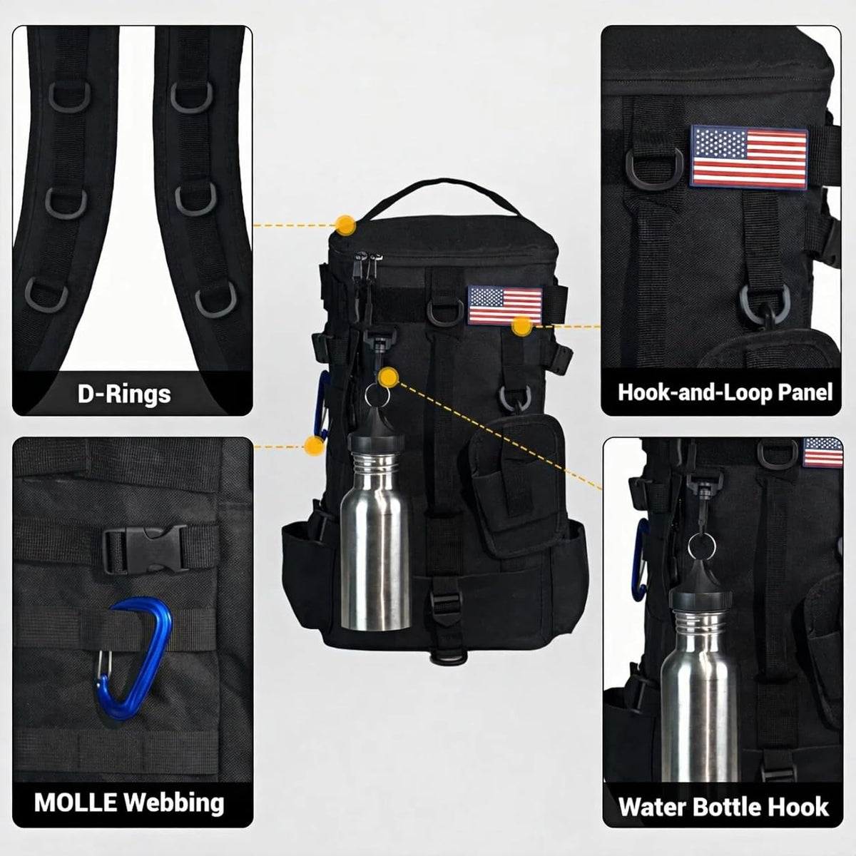 kokkoya Small Fishing Backpack with 2 Rod Holders, 16L Kayak Tackle Bag