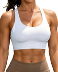 Grace Form Strappy Sports Bra for Women Padded Push Up Sport Bra Athletic Running Workout Bra Yoga Bra
