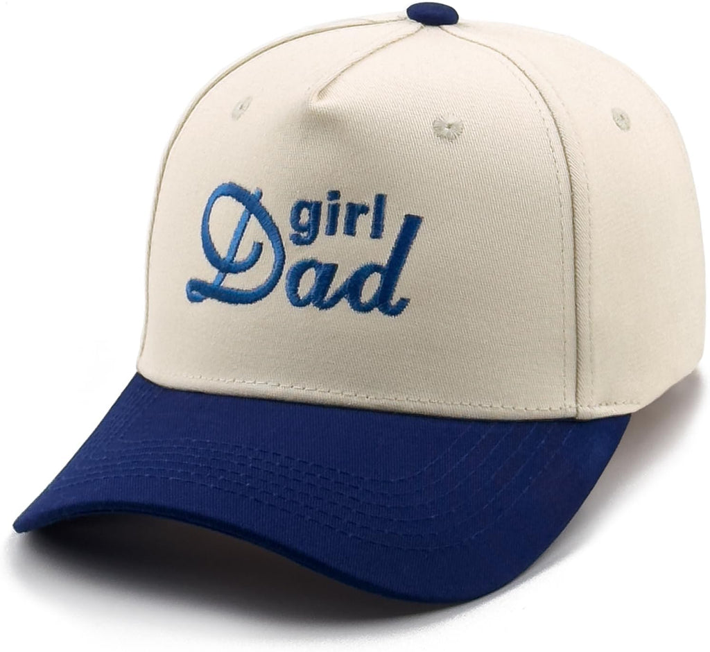 Embroidered Boy Girl Dad Mom Two-Tone Baseball Cap, Classic Dad Hat for Men Women His Her, Family Theme Gift Ideas