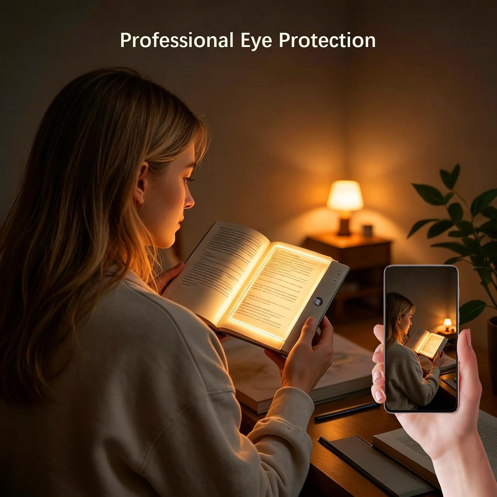Choudao LED Book Light & Night Light 2 in 1, Dimmable Flat Reading Light (Black)