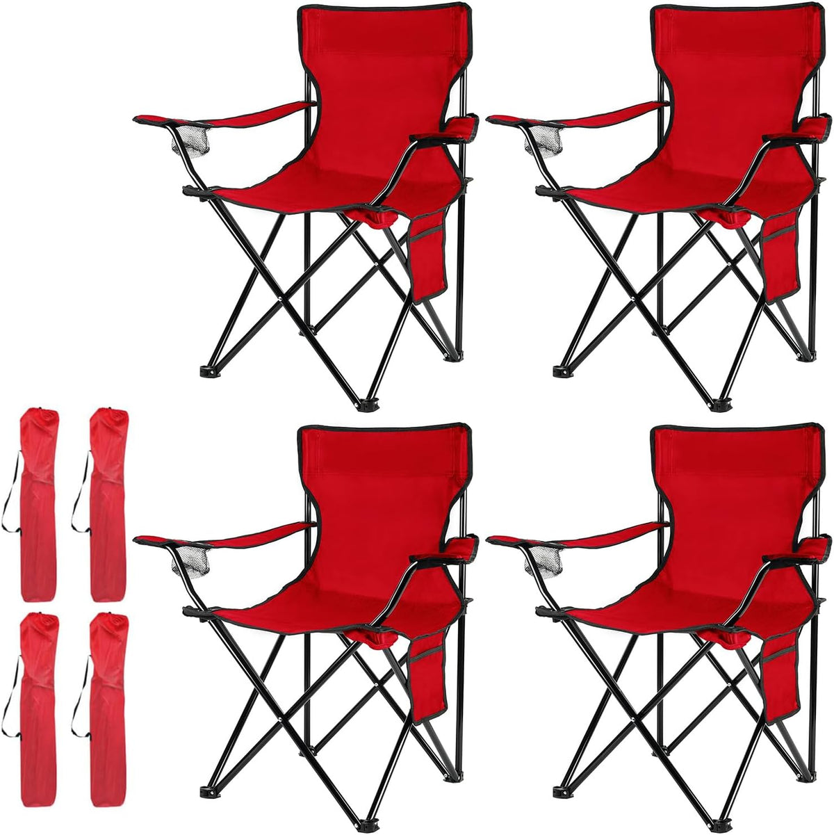 Damei century 4Pack Folding Camping Chairs, Portable for Beach, Lawn, Yard