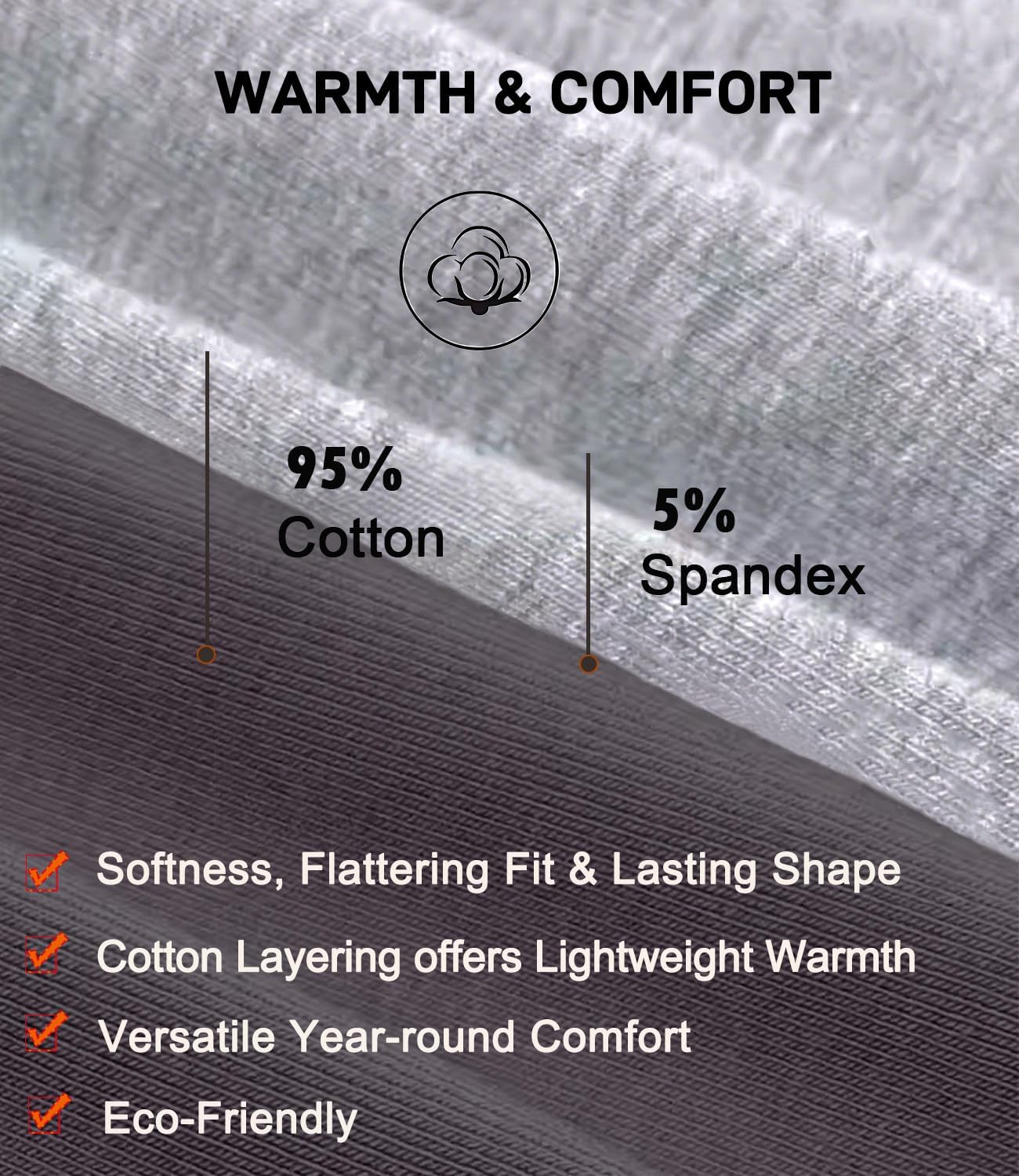 wirarpa Women's Cotton Thermal Underwear Set Long Johns Base Layer Set