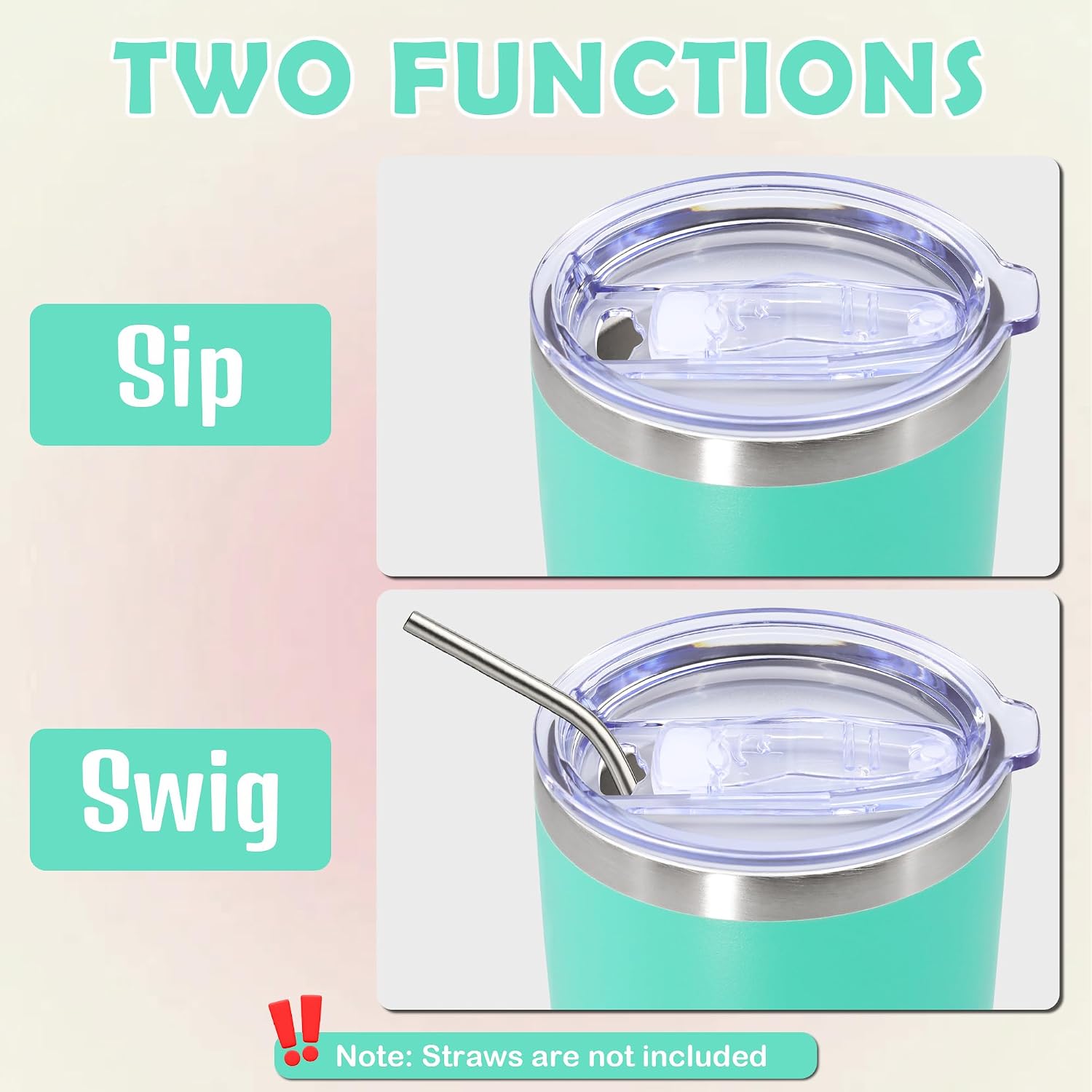 20oz Tumbler Stainless Steel Tumbler Coffee Tumbler with Lid Light Blue, 12P
