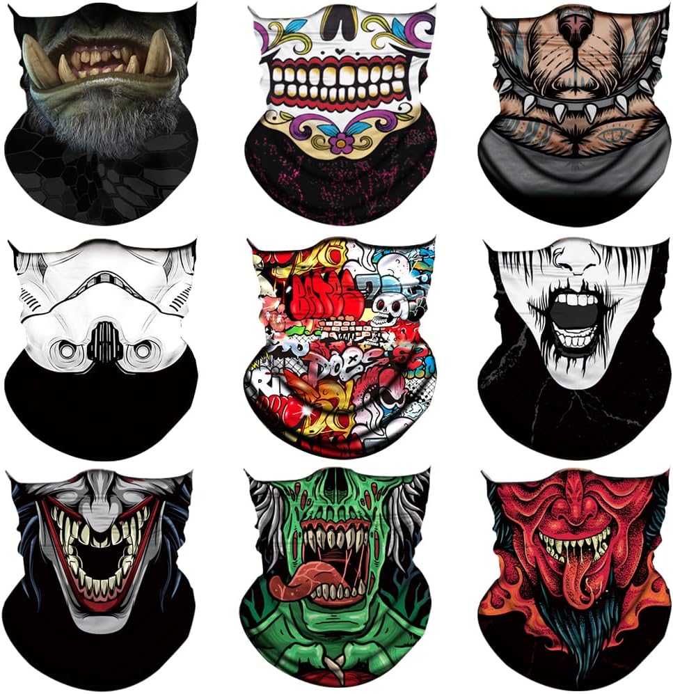 Neck Gaiter Mask,UV Protection Bandana Gator Face Cover Covering Mask,Tube Scarf,Neck Warmer Balaclava,Headband