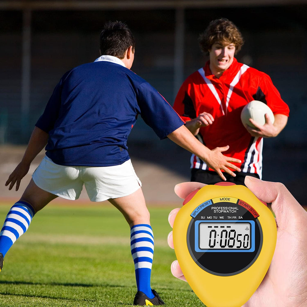 Pgzsy 6 Pack Multi-Function Electronic Digital Sport Stopwatch Timer, Large Display with Date Time and Alarm Function,Suitable for Sports Coaches Fitness Coaches and Referees