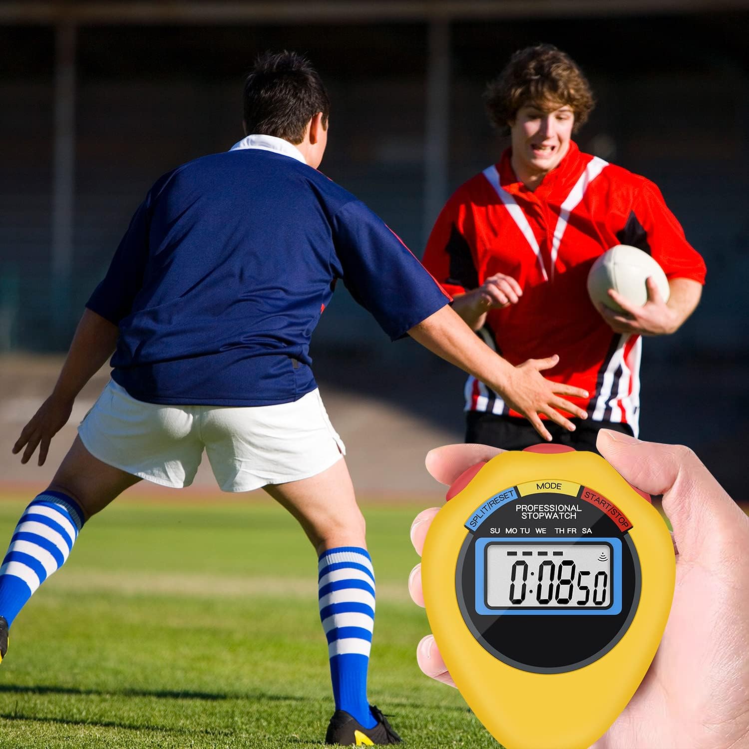 Pgzsy 6 Pack Multi-Function Electronic Digital Sport Stopwatch Timer, Large Display with Date Time and Alarm Function,Suitable for Sports Coaches Fitness Coaches and Referees