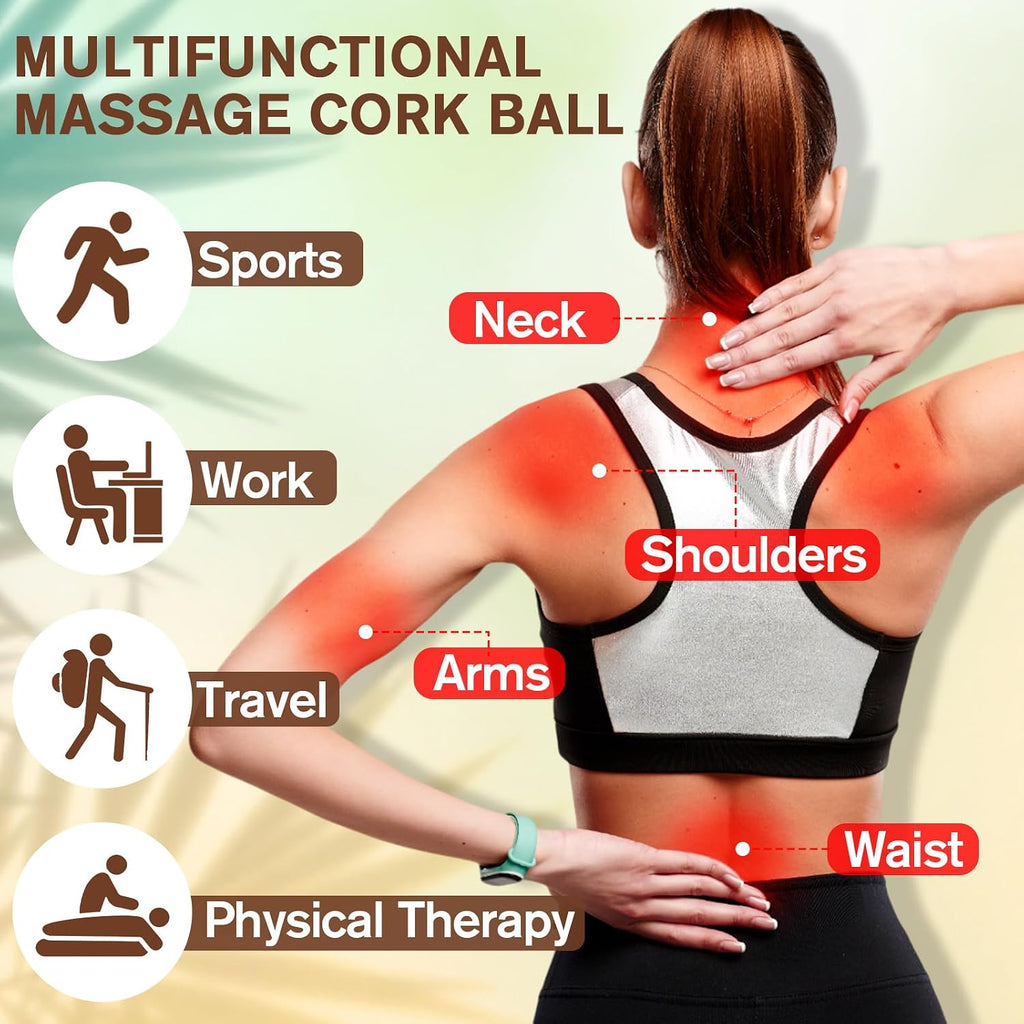 Seenelling 20 Pcs Cork Massage Ball Myofascial Release Therapy, 2 Inch