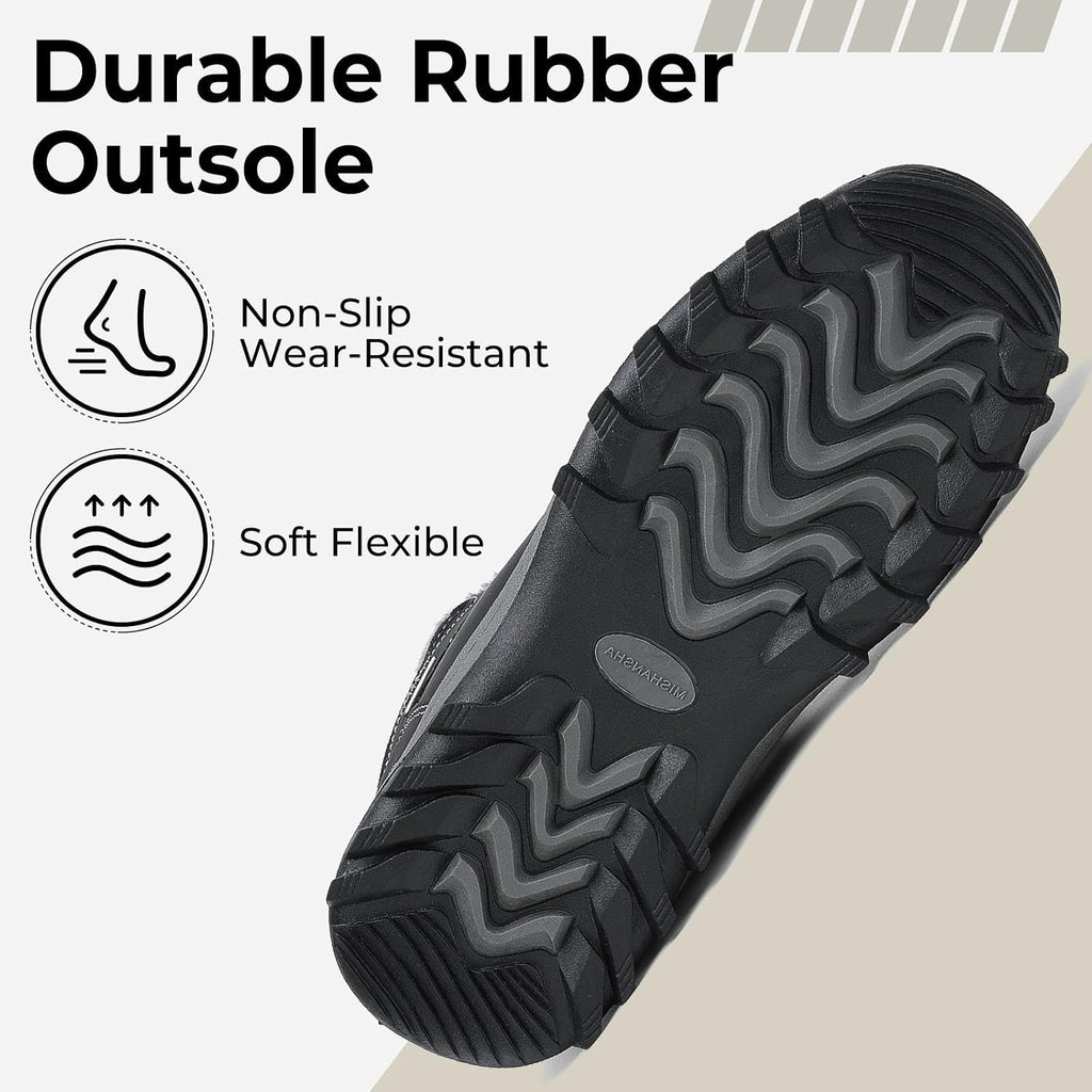 Mishansha Men's Waterproof Snow Boots, Warm Winter Boots